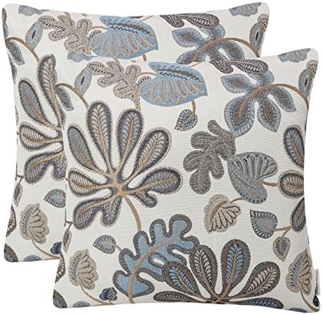 Mika Home Conjunto de 2 Jacquard Tropical Leaf Padrive Tampe Capas