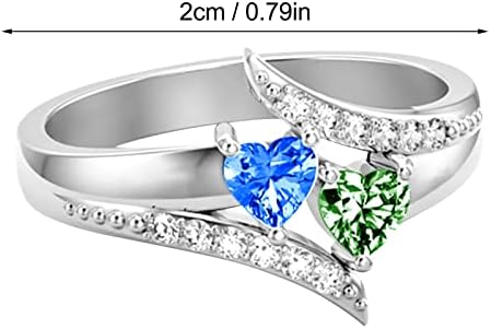 2023 Novos mulheres de cobre anel de aniversário nome de pedra do dia dos namorados anel de noivado de presente y2koloring