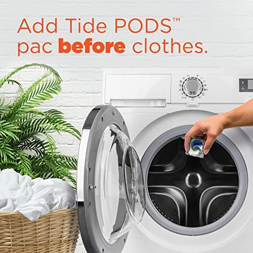 Tide pods Soap Soap Pacs de detergente líquido, ele compatível, poderoso 3 em 1 limpo em uma etapa, perfume original, 76