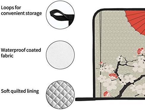 Guarda -chuva japonês japonês cereja sakura resistente ao calor Ponte de panela portadores de panela resistentes a calor para o calor da cozinha 2 PCs Toalhas de cozinha e suporte de panela 8 × 8 polegadas para cozinhar e assar