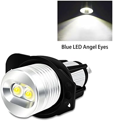 Cueclue Pack-2 Car LED Angel Eyes Marker Lights, plugue de alumínio de 6000k e luz de névoa, faróis de carros não polarizados de
