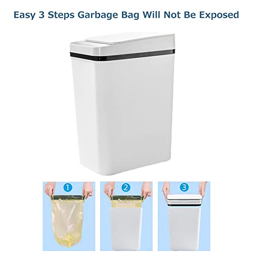 Keetrilai 10L lixo sem toque à prova d'água pode plástico lixo automático pode ter um lixo inteligente estreito para o banheiro quarto