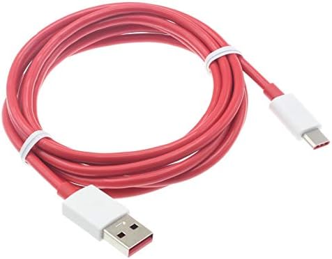 6 pés de comprimento Cabo USB -C Red Cabo de energia Fio de alimentação Tipo C Compatível com Motorola Edge - Edge Plus - Edge