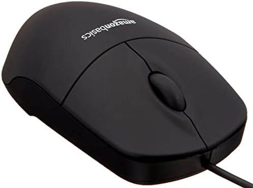 Basics 3 -Button Wired Computer Mouse, preto - pacote de 30