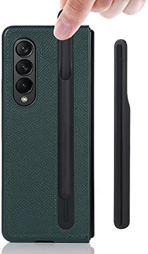 Jaorty Galaxy Z Fold3 5g Case com slot de suporte de caneta destacável, peso leve, z dobra 3 Caso básico de couro genuíno