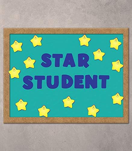 Carson Dellosa 36 Peças Mini estrelas Bulletin Board Cutouts, recortes de estrelas para tábuas de avisos, amarelo com
