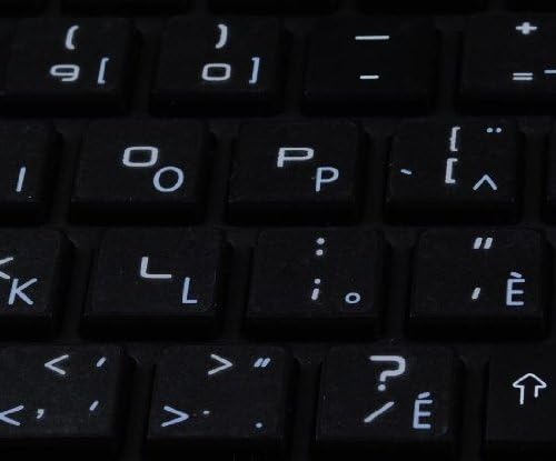 Adesivo francês canadense para teclado com letras brancas de fundo transparente para desktop, laptop e caderno funciona com a Apple