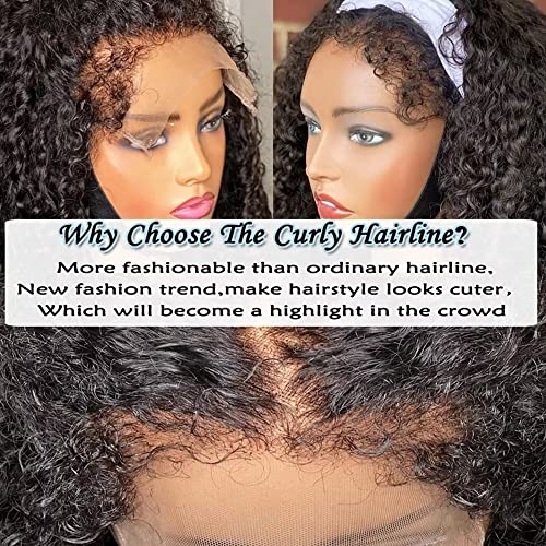 Hairla de linha do cabelo kinky 13x6 HD HD Lace Front Wig Afro Kinky Curly Baby Hair Frontal Human Water Water Wigs