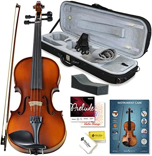 Roupa de violino da pupila Bunnel 3/4 Tamanho por Kennedy Violins - Caso de transporte e acessórios incluídos - Madeira