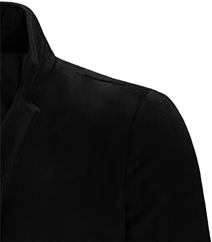 Jaquetas para homens comprimento médio stand colar windbreaker button jacket derrubar casacos masculinos e jaquetas moda