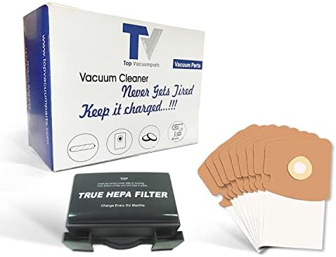 9 Sacos de papel e 1 filtro HEPA Projetado de substituição para Eureka, Sanitaire Vacuum Style MM, Mighty Mite 3670 e 3680 Series Caras,