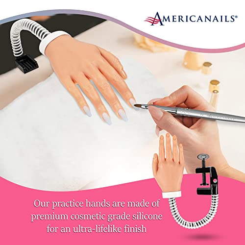 Americanils realistech Ultra Lifelike Silicone Practice Hand com Flexiarm para unhas de acrílico - ferramenta de treinamento em tecnologia de unhas, prática flexível, mão, mannequim com unhas inseríveis, prática na unha