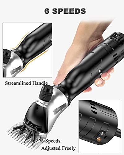 FBITE Professional Electric Sheep Shears, tesouras de lã de alta potência de 1480w, mini-cisalhamento com regulação de velocidade