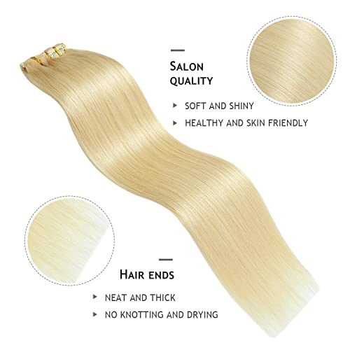 Extensões de cabelo Yilite Clip em cabelos reais 8pcs 120 grama alvejante reto de alvenar