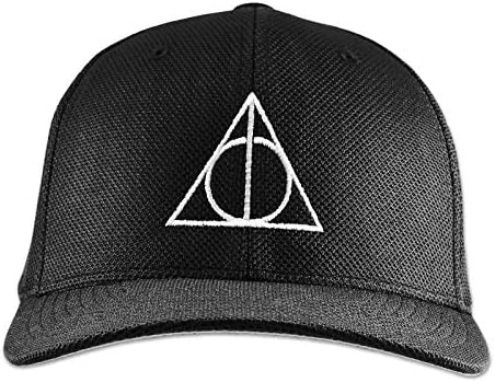HP Deathly Wand Stone Símbolo Bordado Flexfit Adulto Cool e Dry Sport Cap Hat