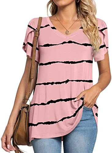 Anymeet 2023 Camisetas de verão femininas Top de manga curta casual para leggings beia solta Blusa básica Tee