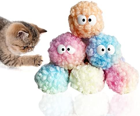 Joseph Jonas Premium Cat Plush Bolas de brinquedos, brinquedos de bola de gatinho leves leves, brinquedos de gatos artesanais