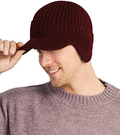 Chapéu de gorro de viseira de inverno de Koreshion com tampa de beisebol de malha com chapéu de lã de esqui borrado