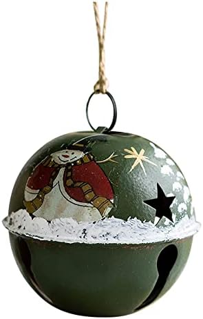 Christmas Bell Pinging Antique Ferro de neve de neve pendente de árvore de natal pingente pingente de Natal Janela manchada