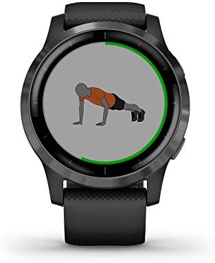 Garmin 010-02174-11 Vivoactive 4 pacote preto/inoxidável Smartwatch com 1 ano CPS Pacote de proteção aprimorada