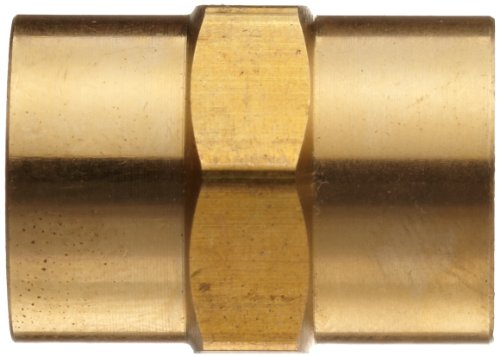 Anderson Metals 56103-08 Ajuste de tubo de latão, acoplamento, 1/2 x 1/2 tubo feminino