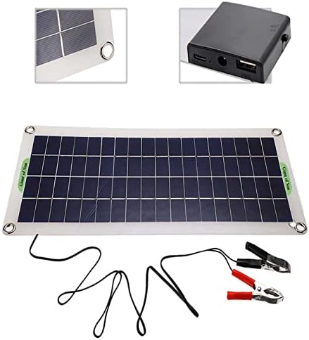 HSART 30W 12V Painel solar flexível preto, fornecimento de carregador de energia com controlador, células solares policristalinas