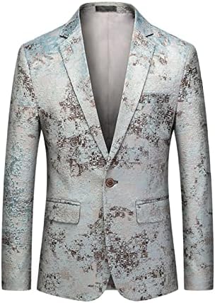 Masculino estiloso camisa de terno blazer de um botão entalhado no vestido de lapela smok