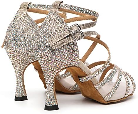 Sapatos de dança latina de cetim feminino dkzsyim Salsa de salsa de salão de salas de salas de salsa de desempenho, modelo YCL506