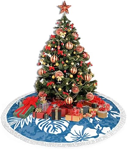 Aloha Hawaiian Floraldrawstring Christmas Tree Skirt, para Holida Home Decoration 36