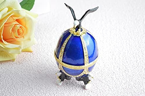 Furuida Faberge Egg Eagle Trinket Box de ornamento de jóias decorativas de jóias de jóias de jóias de jóias para decoração de casas