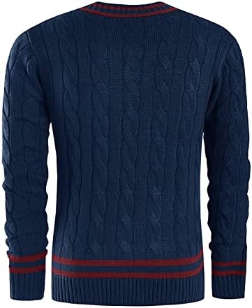 Dudubaby Spring e Autumn Sweater de manga longa masculina suéter listrado