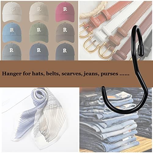 GUTAPO 8 Pacote de bolsa preta para armário Gaoks Gaoks Twist Design Hanger para pendurar bolsas cintos de lenços de chapéus