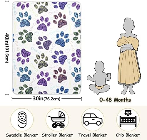 Floral Pata Cobertores de bebê para meninos Super macio macio de criança quente para meninas cobertor de berço leve, cobertor