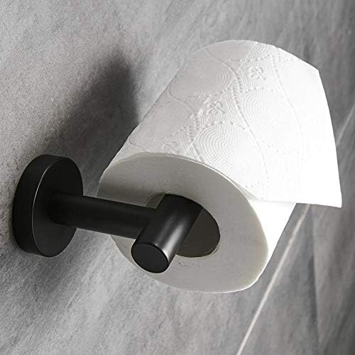 Klhhg banheiro papel higiênico suporte de parede preta montada em rack de aço inoxidável de aço de cozinha de armazenamento prateleira de papel de papel de papel