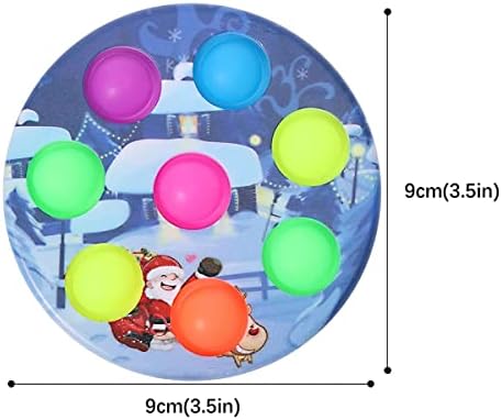 Mini Christmas Push Pop Bubble Fidget Toys Sensorial, Planeta Dimple Rainbow Silicone Simple Fidget Toys 2