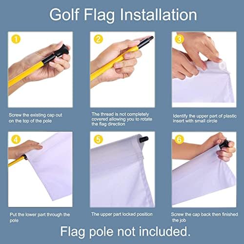 Kingtop Golf Flagstick Mini, Putting Green Flag for Yard, 3 pés Flagpole 2-Seção Design, bandeiras de golfe