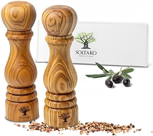 Soltako Olive Wooden Pepper Mill, Mill Sal