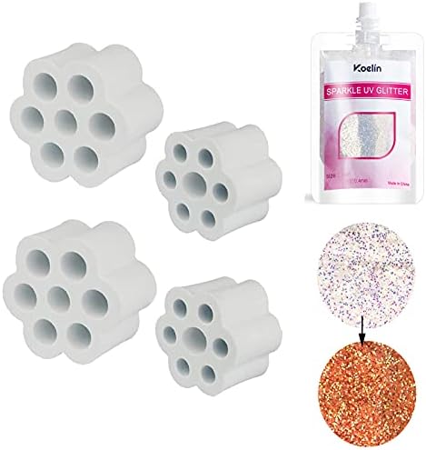 Espuma de Turner de copo 4 PCs com pó de glitter holográfico UV para resina artesanal, copo Turner Insert Fit 10