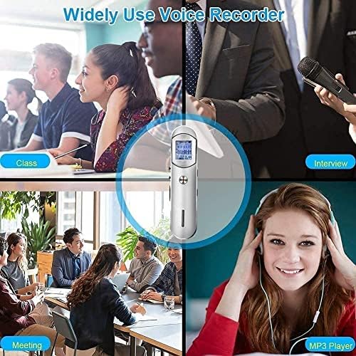 MXJCC Digital Voice Recordadores de 8 GB Recorder de voz ativada por voz para palestras, reuniões, entrevistas gravação