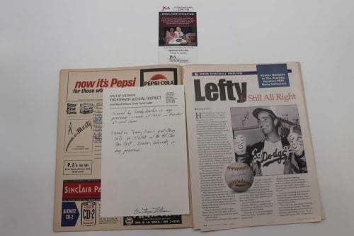 Sandy Koufax +2 Assinado 1963 Scorecard/Programa Autograph Dodgers JSA CoA D3572 - Revistas MLB autografadas