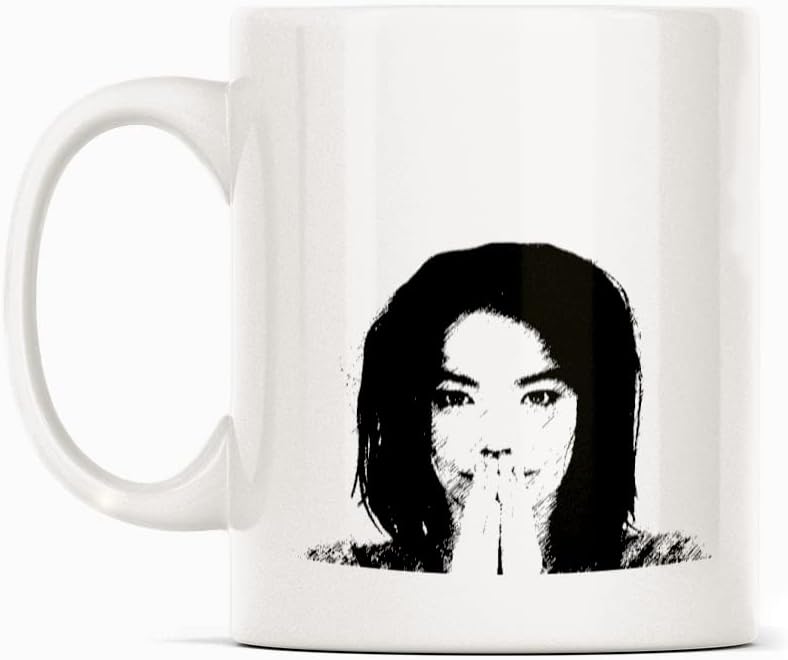 Bjork Singer Electronic Pop House Music Icone Face Caneca Presente, White Funny Sarcasmo Coffee Cup Rodty