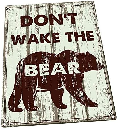 Não acorde o sinal de metal do urso, rústico, cabine, decoração em casa