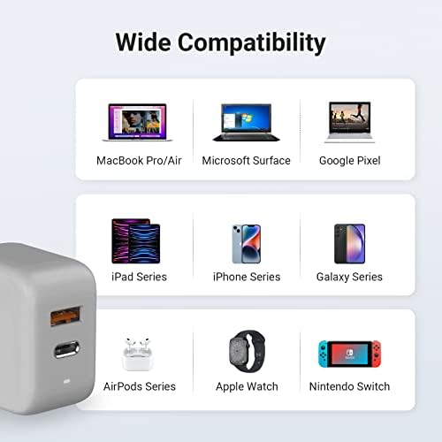 67W Bloco de carregador USB C, carregador de iPad, carregador de parede USB C Cool Gadget C, carregador compacto dobrável USB C GAN, carregador de viagem para MacBook Air, iPhone, iPad, Surface Pro, Galaxy e muito mais
