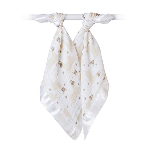 Lulujo Baby Security Lovie Cobertors | UNISSISEX Muslina de algodão respirável mais suave Colotor de segurança com acabamento
