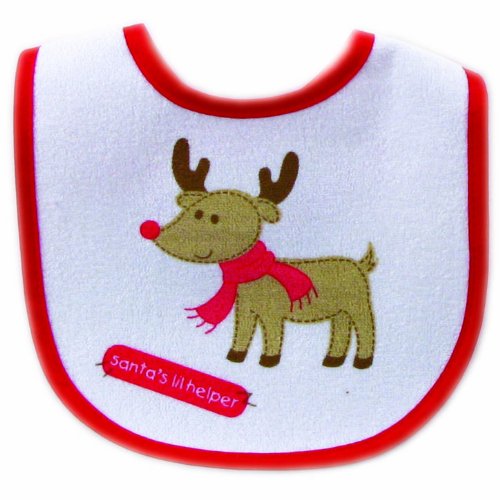 Amigos Luvable Christmas Impresso Bib, Green Trim - Feliz Natal