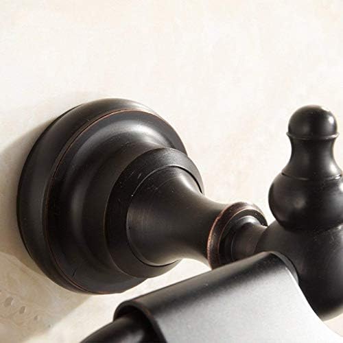 Prateleira do banheiro Zuqiee, suporte de papel simples, todo preto, cobre, suporte de papel higiênico com personalidade criativa com
