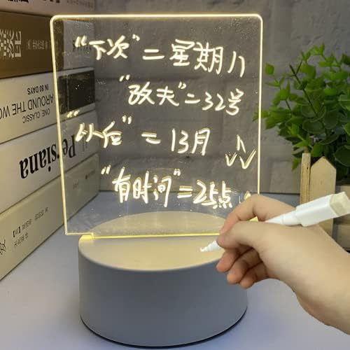 Creative LED Luminous Bloco de Mensagens Reescritas com luzes LEDs USB Power Night Light Whiteboard Presentes Infantis