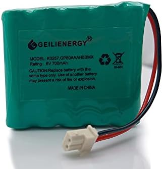 Geilienergy 6V 700mAh Bateria compatível com Honeywell K0257, GP80AAAH5BMX, 55111-05, 5800RP Sistema de alarme de repetidor sem fio