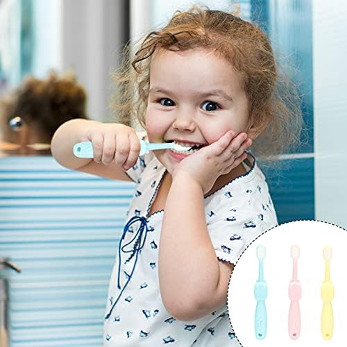 Escovas de dentes Kisangel Kids 3pcs escova de dentes de bebê cerdas macias, escova de dentes infantil escova de dentes