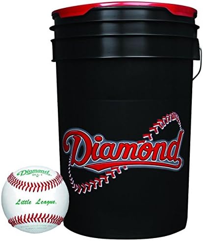 Diamond Sports de 6 galões de bola de 6 galões com 30 DLL-1 Little League Bolalls, Black